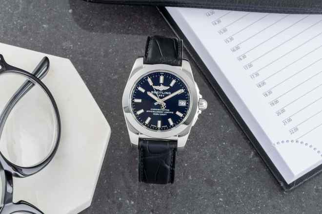 Breitling Galactic 36 Siyah Kadran Paslanmaz Çelik Quartz Erkek Saat Ref. W7433012/BE08