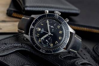 Thumbnail von Bu yıl Bundeswehr Flyback-Chronograph Handaufzug 1550 SG vintage klasik