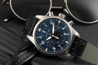 Thumbnail von IWC Fliegeruhr Chronograph Pilot Fliegeruhr Chronograph Automatik Edelstahl Herrenuhr Ref. IW377701