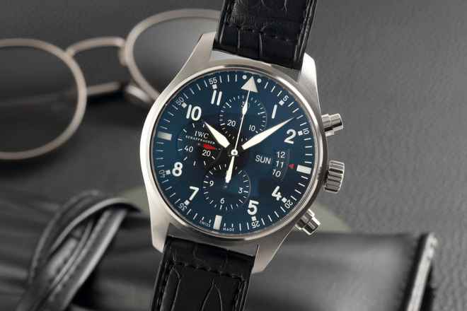 IWC Pilot Saatleri Kronograf Pilot Pilot Saatleri Kronograf Otomatik Paslanmaz Çelik Erkek Saatleri Ref. IW377701