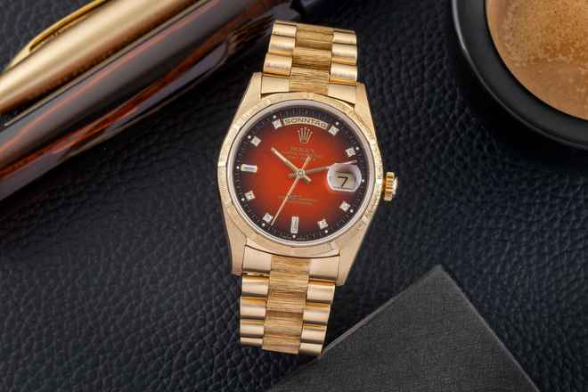 Rolex Day-Date 36 18k Kırmızı Vinyet Elmaslı Gövde Altın Otomatik Ref. 18248
