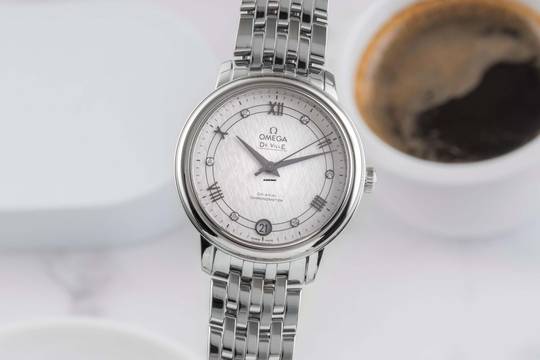  Omega De Ville Prestige Stahl Automatik Damenuhr Diamonds Ref. 424.10.33.20.52.002 