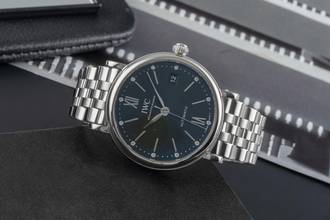 Thumbnail von IWC Portofino Automatic Green Diamonds Dial Edelstahl Automatik Herrenuhr Ref. IW458602