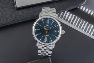 Thumbnail von IWC Portofino Automatic Green Diamonds Dial Edelstahl Automatik Herrenuhr Ref. IW458602