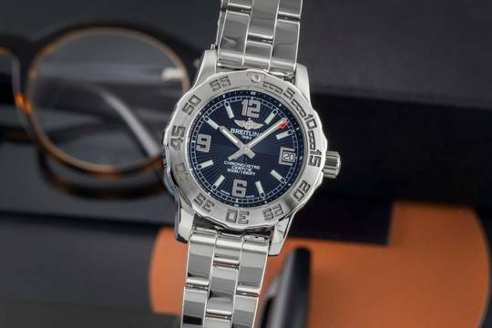  Breitling Colt Quartz Black Dial Edelstahl Quarz Damenuhr Ref. A7738711 Papiere 2013 