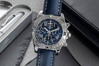 Thumbnail von Breitling Chronomat 44 Chronograph Black Dial Edelstahl Automatik Ref. AB0110