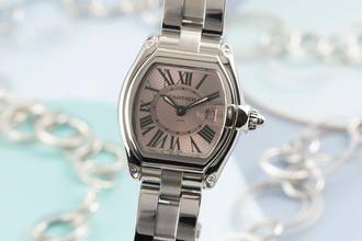 Thumbnail von Cartier Roadster Pink Dial Edelstahl Quarz Damenuhr Ref. W62017V3 2675