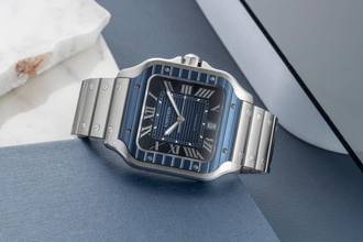 Thumbnail von Cartier Santos De Cartier Blue Stahl Automatik Herrenuhr Ref. WSSA0048 B&P 2022
