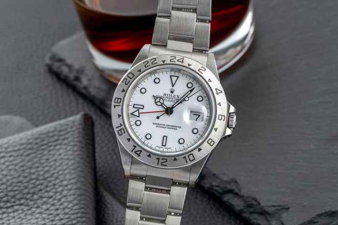  Rolex Explorer II Polar White Dial Stahl Automatik Herrenuhr Ref. 16570 A-Serie 