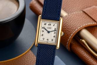 Thumbnail von Cartier Tank Vermeil Silber vergoldet Quarz Damenuhr Ref. 590005 Klassiker