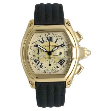 Cartier Roadster Chronograph XL 18K Gold Champagner-Zifferblatt Ref. 2619 Komplettset