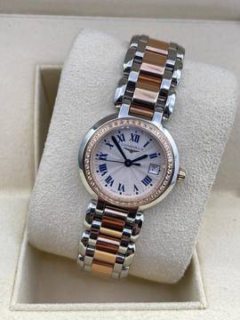 Longines PrimaLuna Luna 18k Rose Magic Diamond White Automatic Watch only in Top Condition