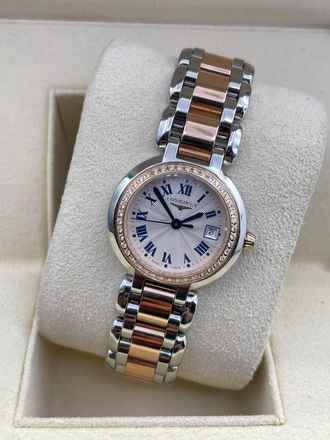 Longines PrimaLuna Luna 18k Rose Magic Diamond White Automatic Watch only in Top Condition 