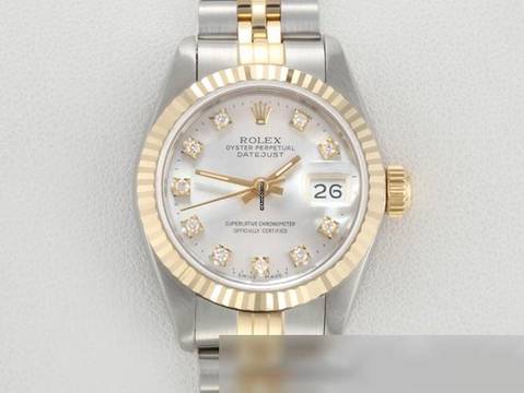 Rolex Lady-Datejust Edelstahl Gelbgold 750 Diamanten Automatik Gold Stahl Stainless Steel 18kt Yellow Gold Jubilé-band Chronometer Oyster
