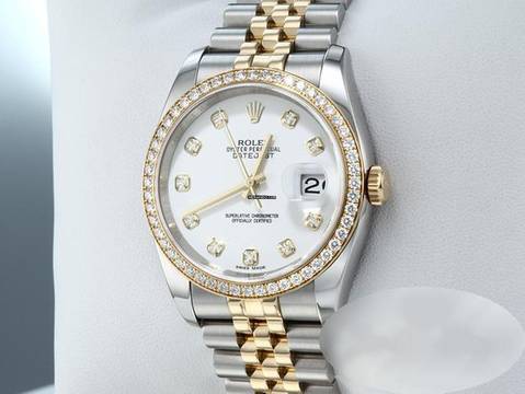 Rolex Datejust 36 36mm 116243 2016 Stahl Gelbgold 750 Diamanten Automatik Stainless Steel 18kt Yellow Gold Jubilé-band Chronometer Oyster White Dial
