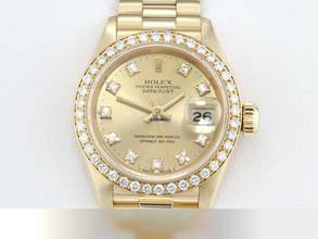Thumbnail von Rolex Lady-Datejust Gelbgold 750 1991 Lc100 Diamanten Brillanten Automatik Gold Damen 18kt Yellow Gold President-band Chronometer Oyster