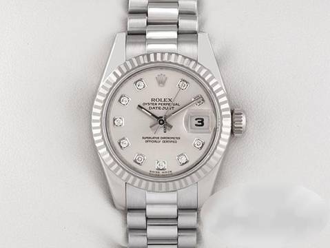Rolex Lady-Datejust 26mm 179179 2007 Weissgold 750 Diamanten Automatik 18kt White Gold President-band Chronometer Oyster