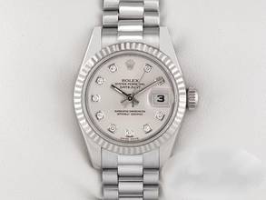 Thumbnail von Rolex Lady-Datejust 26mm 179179 2007 Weissgold 750 Diamanten Automatik 18kt White Gold President-band Chronometer Oyster