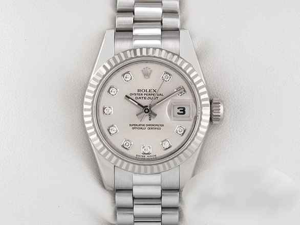  Rolex Lady-Datejust 26mm 179179 2007 Weissgold 750 Diamanten Automatik 18kt White Gold President-band Chronometer Oyster 