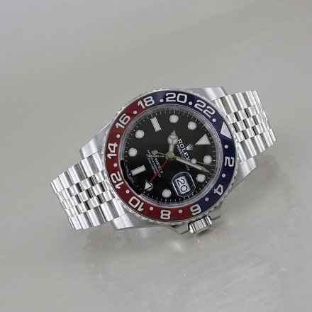  Rolex GMT-Master II Pepsi LC 100 Full Set Top Zustand 