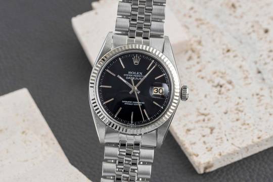 Rolex Datejust 36 Black Dial Stahl / Weissgold Automatik Herrenuhr Ref. 1601