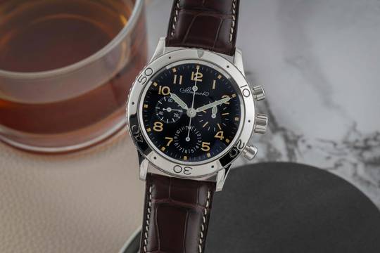 Breguet Type XX - XXI - XXII Aeronavale Chronograph Stahl Automatik Ref. 3800/ST/92 B&P 1996