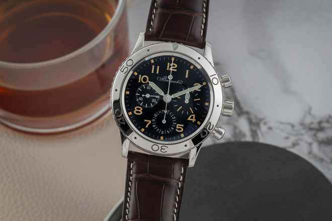  Breguet Type XX - XXI - XXII Aeronavale Chronograph Stahl Automatik Ref. 3800/ST/92 B&P 1996 