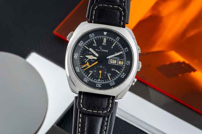  Sinn 141 GMT Chronograph Stahl Automatik Lemania Vintage Klassiker 