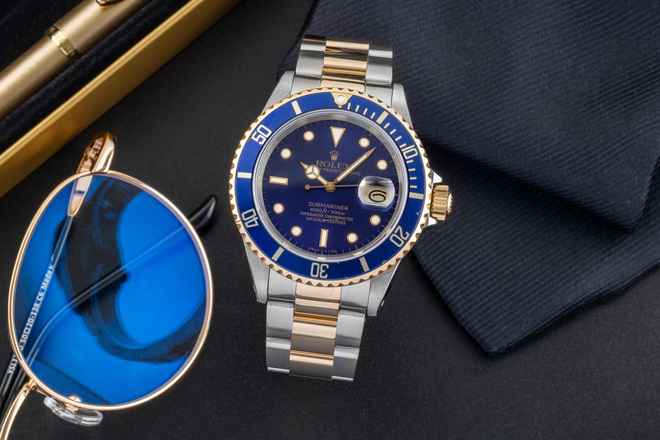 Rolex Submariner Date Çelik / Altın Erkek Saat Mavi Kadran Ref. 16613 Kutu 2008 R-serisi