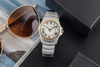 Thumbnail von Cartier Santos Ronde Stahl / Gold Automatik Herrenuhr Ref. W20036R3 1910