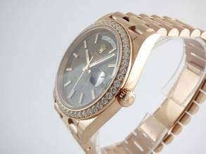 Thumbnail von Rolex Day-Date 40 Choco Dial Everrose / Diamond Bezel