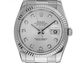 Thumbnail von Rolex Datejust 36 Diamanten Ref.116234 2011 Full Set sehr gut Vintage Datejust Diamanten Stahl 18kt Weißgold
