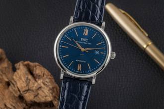 Thumbnail von IWC Portofino Automatic 40 Blue Dial Stahl Automatik Herrenuhr Ref. IW356523