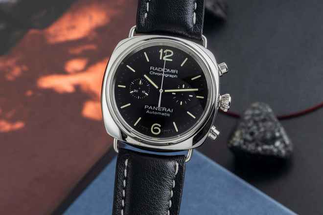  Panerai Radiomir Chronograph Stahl Automatik Herrenuhr Ref. PAM00369 B&P 2011 