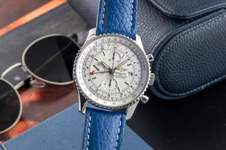 Thumbnail von Breitling Navitimer World GMT Chronograph Stahl Automatik Ref. A24322 Papiere