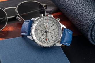 Thumbnail von Breitling Navitimer World GMT Chronograph Stahl Automatik Ref. A24322 Papiere
