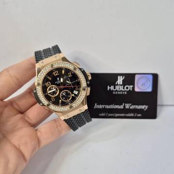 Hublot Big Bang 41 mm Ouro Rosé & Diamonds 41mm Autmoático Completo
