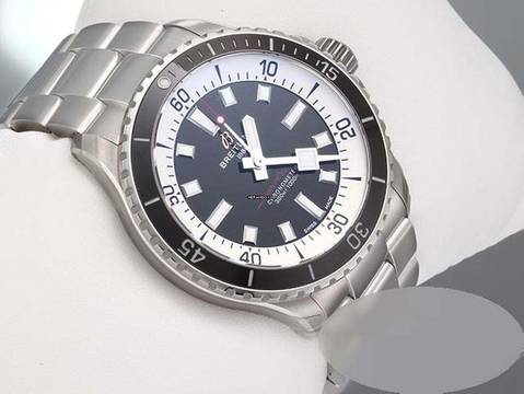  Breitling Superocean 42mm Automatik A17375 2023 Edelstahl Stahl Steel Black Dial Chronometer 
