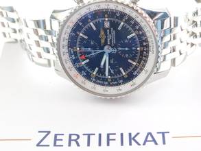 Thumbnail von Breitling Navitimer World Tresoruhr im Neu Zustand mit Navitimerband schwarzes Zifferblatt Navitimerband