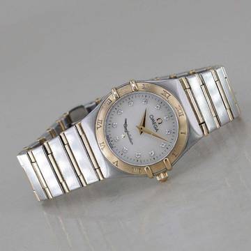 Omega Constellation Ladies Lady Stahl/18k Gelbgold MOP Zifferblatt Diamanten Ø 25 mm Quarz