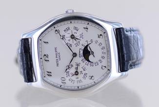 Thumbnail von Patek Philippe Perpetual Calendar Grande Complication Perpetual Calendar Platin silber Zifferblatt Luxusuhr selten