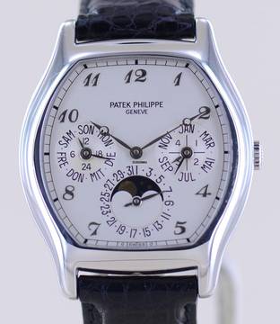 Patek Philippe Perpetual Calendar Grande Complication Perpetual Calendar Platin slver Dial Luxusuhr rar