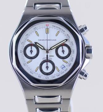 Girard Perregaux Laureato Chronograph Limited Olympico White Dial Sports watch B+P Top