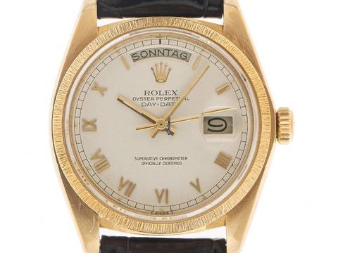  Rolex Day-Date 36 Ref.18078 Bj.1980 Box&Beschreibung sehr gut Vintage Day-Date 18kt Gelbgold Rindengravur open 6/9 