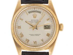  Rolex Day-Date 36 Ref.18078 Bj.1980 Box&Beschreibung sehr gut Vintage Day-Date 18kt Gelbgold Rindengravur open 6/9 