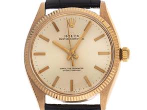  Rolex Oyster Perpetual 34 Ref.6567 Bj.1957 original Box sehr gut Vintage Oyster Perpetual 18kt Roségold 