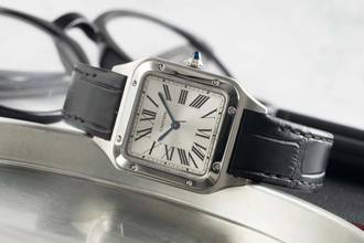 Thumbnail von Cartier Santos Dumont Stahl Quarz Damenuhr Ref. WSSA0023 Box & Papiere 2021