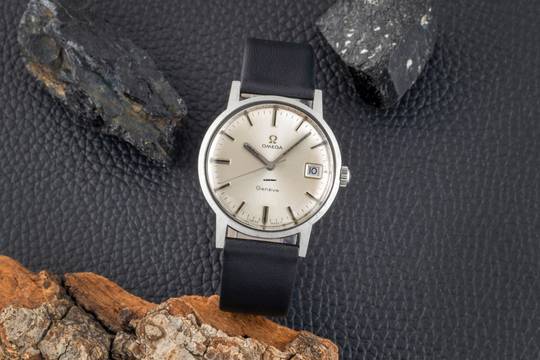  Omega Genève Stahl Handaufzug Herrenuhr Ref. 136.0070 Vintage 