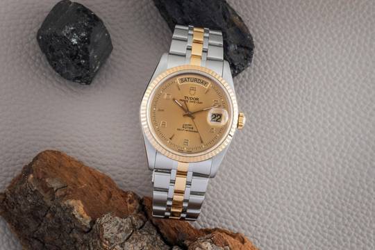 Tudor Prince Date Day Oyster Prince Date Day Stahl / Gold Linen Dial Automatik Ref. 76213 