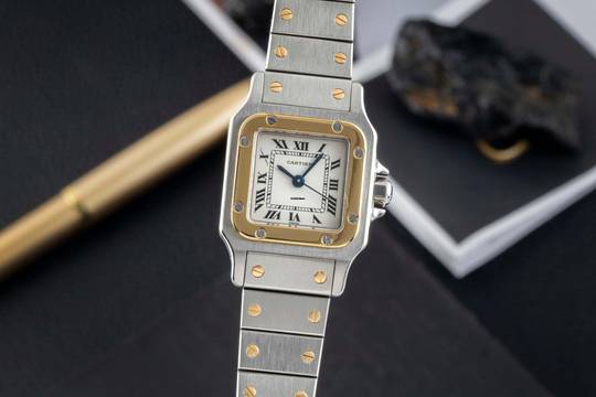  Cartier Santos Lady Stahl / Gold Automatik Damenuhr Ref. 82036283 B&P 1999 